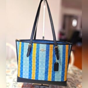 Coach Striped Jacquard Mollie Tote